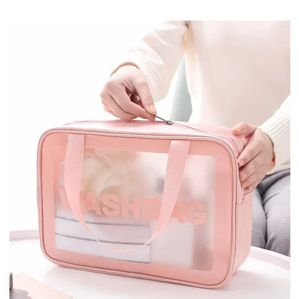 Portable Travel Wash Bag Female Transparent Waterproof Makeup Storage Pouch Large Capacity Cosmetic Organizer Beauty Women Case