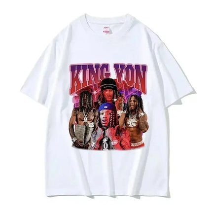 Rapper K-King Von Graphic Print T-Shirts Men Women Streetwear Hip Hop Fashion Cotton Oversized Tops Harajuku Y2K Summer New Tees