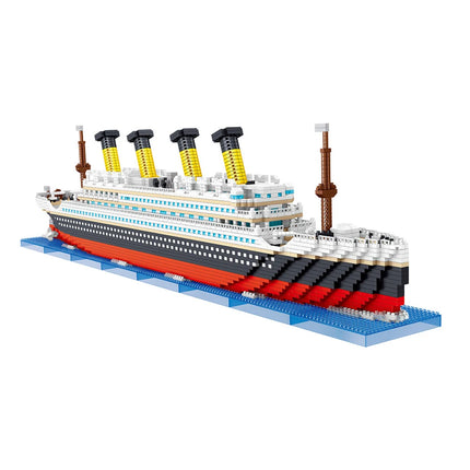 KNEW BUILT Titanic 3D Plastic Model Ship Building Blocks for Adults Micro Mini Bricks Toys Kits Assemble Cruise Boat Kids Gift