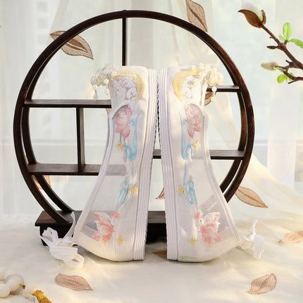 Chasing Moon Hot Sale Of The Season New Style Ming Dynasty Hanfu Shoes National Style Upturned Head Cotton Shoes Ancient Wedding