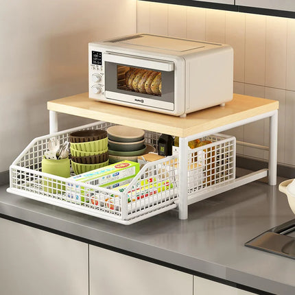 Desktop Pull-Out Storage Rack With Drawers Kitchen Appliances Floor Standing Storage Rack