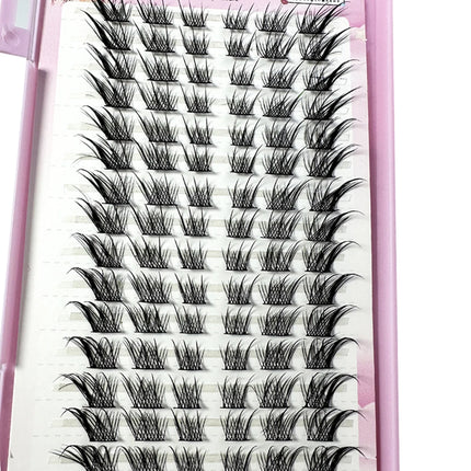 32Rows Fox Eye Manga False Eyelashes Large Capacity Tapered Thick Segmented Individual Cluster Lash Extensions Enlarge Eyes