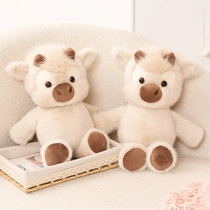 Creative Run Fast Series Cow Plush Toys Cartoon Stuffed Animal  Cute West Highland calf Babys Appease Doll Pendat for Kid Gifts