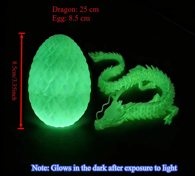 Chinese Dragon Surprise Egg Toy, 3D Movable Joint Dragon Model, Mini Desktop Decoration, Unique Art Craft Gift for Adults & Kids