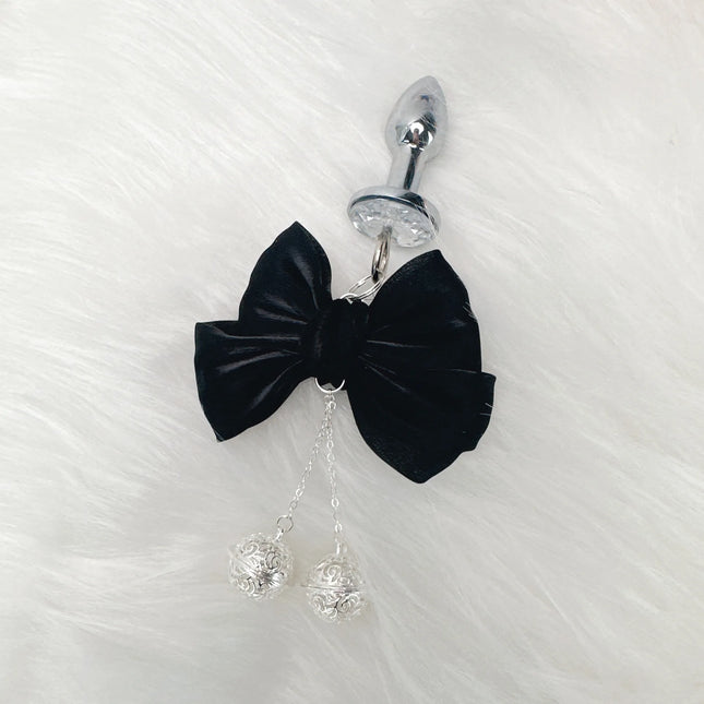 Pink Streamer Bow Anal Plug Nipple Clip BDSM Cosplay Cute Buttplug Dildo Vaginal Anal Stimulation Sex Toy for Women Adult Game