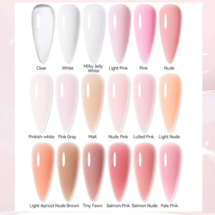 Jelly Extension Nail Gel Polish Soak Off UV LED Gel Modeling Carving Glue Milky White Clear Pink Color Multicolour Nail Salon