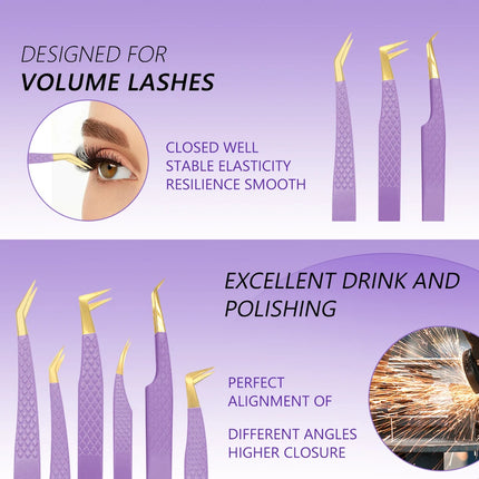 AILEISHI Eyelashes Tweezers Stainless Steel Superhard Tweezers High Precision Anti-static Tweezers For Eyelash Extensions Tools
