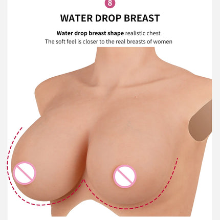 EYUNG 7/9th Boobs Plus Size Breast Cosplay Fake breasts K Cup Crossdressing Silicone Breastplate Fake Meme Crossdresser 50-110kg