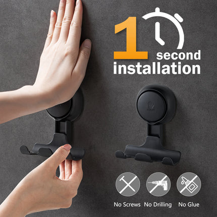 TAILI 2pcs Shaver Holder Washroom Wall Sucker Suction Cup Hook Razor No Drilling Bathroom Removable Reusable Shaver Holder Hook