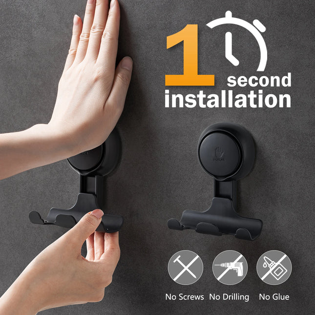 TAILI 2pcs Shaver Holder Washroom Wall Sucker Suction Cup Hook Razor No Drilling Bathroom Removable Reusable Shaver Holder Hook