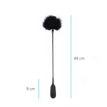 Flirt Tickle Erotic Feather with Fetish Punish Leather Spank Whip for Men Women Sex Blindfolded Stimulation Teasing Stick Toys