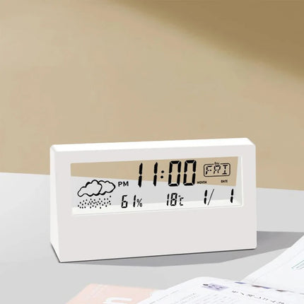 LED Thermometer Thermo-Hygrometer Multifunction Electronic Clock Temperature Humidity Meter Weather Station for Home With Alarm