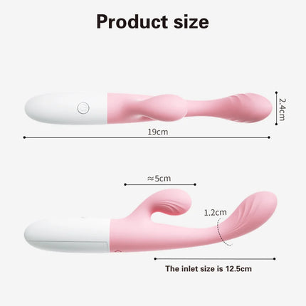 Rabbit Vibrator Dildo G Spot Clitoris Stimulator Nipple Vagina Massager Female Masturbator Erotic Orgasm Sex Toys For Women