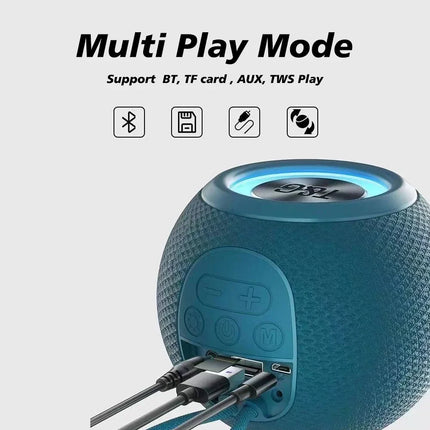 TG337 Bluetooth Speaker Portable TWS Wireless Mini Bass Boombox LED Loudspeaker Outdoor Music Player Support BT AUX FM TF