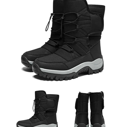 Brand Men's Winter Shoes Waterproof Men's Boots Warm Plush Couple Snow Boots Outdoor Non-slip Hiking Boots Men Work Ankle Boots