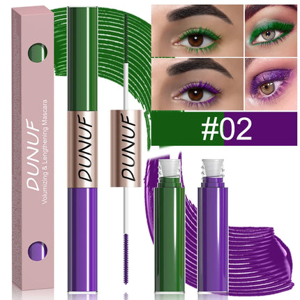 Slender Double-head Colored Mascara Curl Thick Lash Eyelash Extension Lengthening Waterproof Yellow Red Brown Fine Brush Mascara