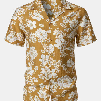 Summer Mens Striped Floral Patchwork Hawaiian Shirt 3D Print Short Sleeve Pocket Casual Oversized Beach Camisa Havaiana Listrada