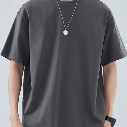 High Quality 100% Cotton T-shirts for Men, 2025 Summer Casual Tees, Solid Color Couple Oversized T-shirts, Black White Grey Sports Tops