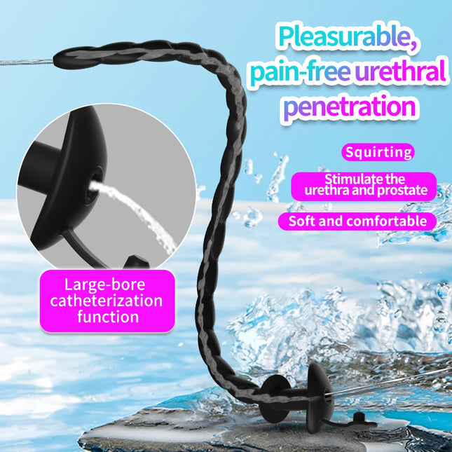 Male Long Urethral With Plug Multi purpose Urethral Tube Silicone Horse Eye Urethral Rod Urethral Stimulate Expander Sex Toys