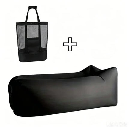 LUSQI Inflatable Lounger Air Sofa Extra Thick Foldable Couch For Outdoor Camping Beach Patio Quick Inflation Home Furniture