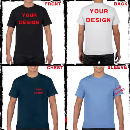 Free Printing 180gsm 100% Cotton Short Sleeve Tops Tee, Custom Order Choice Yourself, Unisex O-Neck Men's T-Shirt Plus Size S-6XL