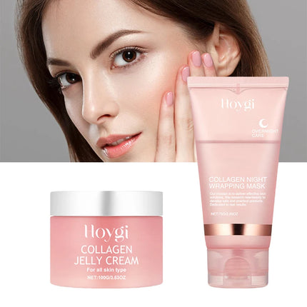 Collagen Overnight Wrapping Peel Off Facial Mask Collagen Night Deeply Hydrates Night Mask Cream Moisturize Jelly Cream