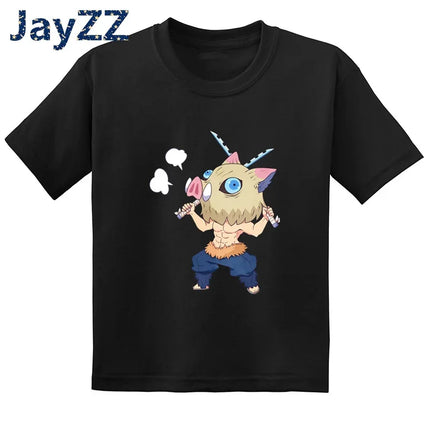 Children's Demon Slayer Anime Cartoon T-Shirt Fun Kids' Clothing Baby Boys and Girls Summer Fashion T-Shirt