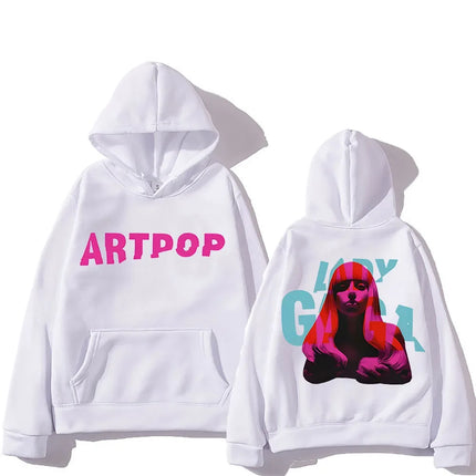 Lady Gaga Hoodie Double-sided Printing Comfortable Aesthetic Sweatshirts With Hooded Gothic Clothing Moletom Hip Hop Pullovers