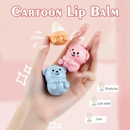 1pcs Children Fruity Lip Balm Cute Little Bear Lip Balm For Baby Moisturizing Anti-Dry Anti Crack Lipbalm Lip Care