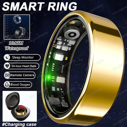 Ola Esporte Smart Ring Blood Pressure Heart Rate Monitoring Smartring IP68&5ATM Waterproof Multi-sport Mode Smartring Man Women