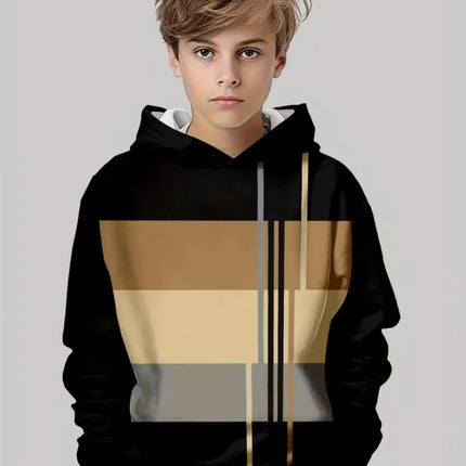 Kids Hoodie Gradient Paris 3D Print Graphic Fashion Child Sweatshirt Kids Clothing Round Neck Hoodies for Boy Street Casual Tops