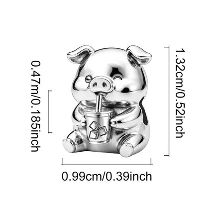 925 Sterling Silver Hedgehog Dinosaur Animal Series Spot Dog Charms Beads Fit Original Pan Bracelet High Quality DIY Jewelry