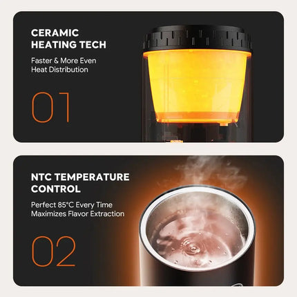 Portable Cordless Espresso Machine 19Bar 3-in-1 Capsule/Ground Coffee 7800mAh Hot/Cold for Car Camping Home