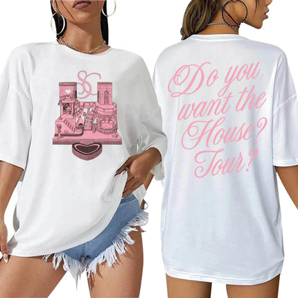Sabrina Carpenter House Tour 2025 Shirt for Fan Gift Graphic Shirt Urban Style Printed T-Shirt Design in Vibrant Colors harajuku