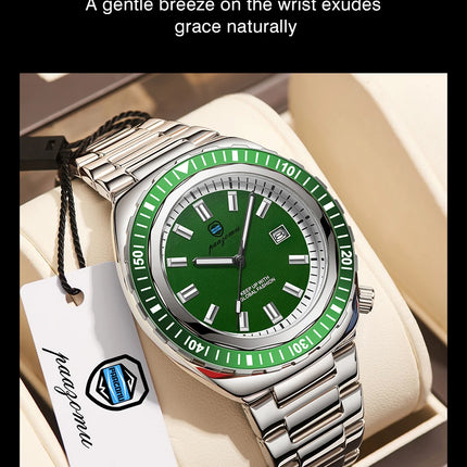 PAAZOMU Luxury Business Men Watch Date Week Waterproof Luminous Man Wristwatch Sport Stainless Steel Quartz Men's Watches Reloj
