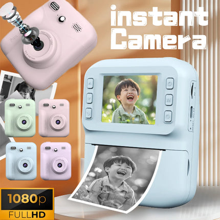 Print Camera Kids Instant Camera 1080P Thermal Print Digital Camera Supports SD Card Print Photo Video Games Music Children Gift