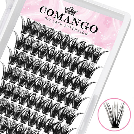 DIY Cluster Lashes For Personal Makeup 60 Pcs Wide Stem Clusters C D Curl 8-18mm CoMango Eyelash Extension