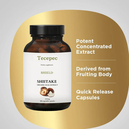 Shiitake Mushroom Extract Capsules - Immune Support Supplement, Heart Health, Memory, Focus, and Overall Well-Being