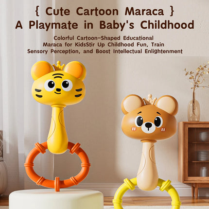 Baby Rattle Infant Developmental Hand Grip Baby Montessori Puzzle Toys Cute Animal Music Sound for Newborn Teether Gift