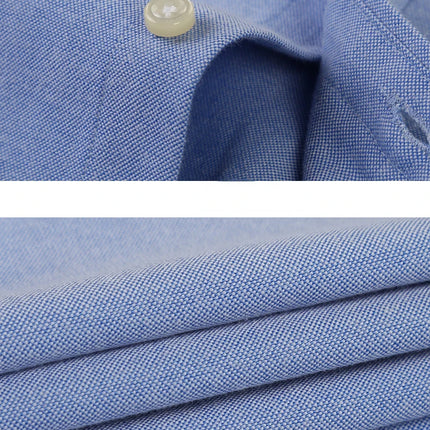 Classic fit cotton Full Casual shirts for men solid color long-sleeve plain shirt single pocket top soft slim fit formal clothes