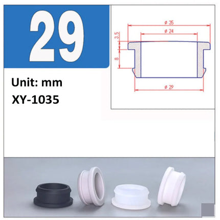 Black Silicone Rubber Snap-on Grommet Hole Plugs End Caps Bung Wire Cable Protect Bush 4.5mm-30mm