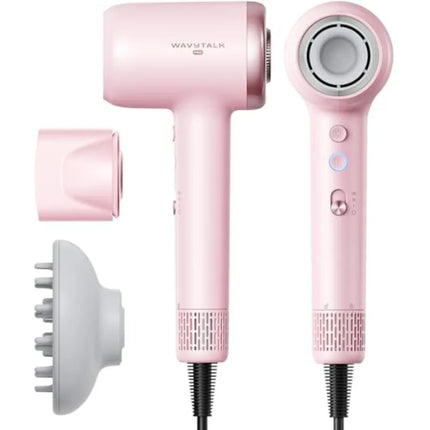 Hair Dryer for salon and home use, ceramic-coated pink model with 110, 000 RPM motor, pro negative ions to reduce damage and sm