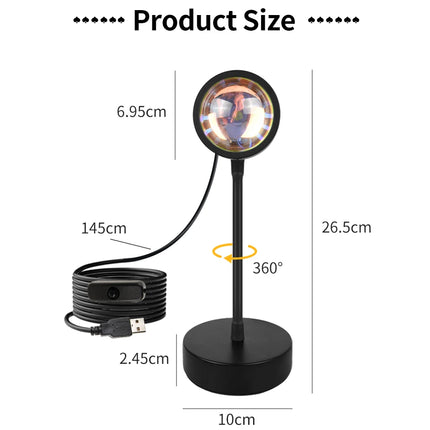 Smart Sunset Lamp Tuya LED Night Ligh USB RGB Smart Life APP Remote Projection For Room Decoration Photography Festival Birth