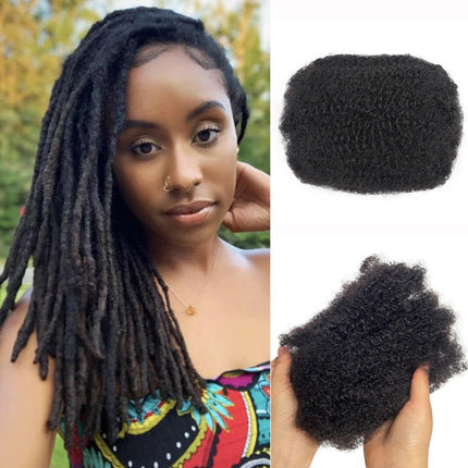 50g Afro Kinky Bulk Hair Real Human Hair For Twist Braiding Or Dreadlocks Hair Extension 12-20 Inches Natural Black Color
