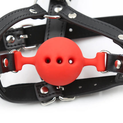 BDSM Silicone Gag Ball Head Harness with Nose Hook Restraint Mouth Gag for Adults Couple Erotic Bondage Sex Toys Adult Products