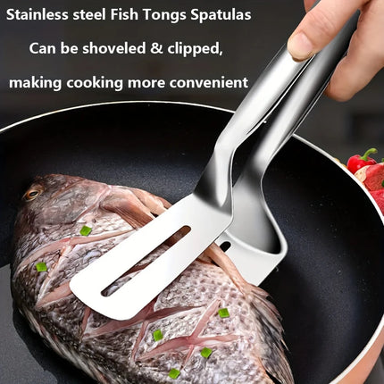 1/2/4Pcs Stainless Steel Steak Clips Multifunctional Spatula Double-Sided Cooking Tongs For Fish Meat Pizza Kitchen Baking Tools