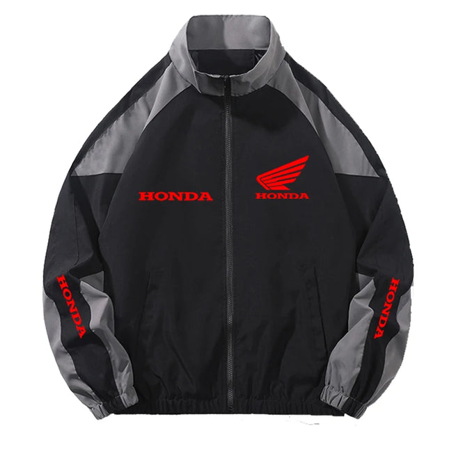 Honda Spring Edition Men's and Women's Racing Jacket - Street Hip-Hop Style Patchwork Color Casual Short Sleeve Coat - EU Sizes
