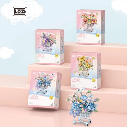 LOZ Romantic Valentine's Day Building Blocks Toys Flower Model Assembly DIY Simulated Bouquet Ornament Girl's Birthday Gift