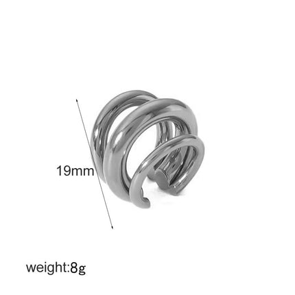 Hot Selling 18K Gold Color Stainless Steel Multilayer Ear Clip Waterproof Metal Unique Fashion Trendy Women Gift
