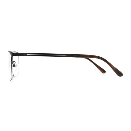 ZENOTTIC M Size Minimalist Square Glasses for Men Metal Half Rimless Frame Prescription Lenses Sleek Modern Style